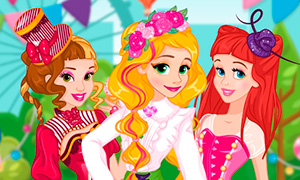 Игра для девочек: Рапунцель, Ариэль и Белль на весенней ярмарке