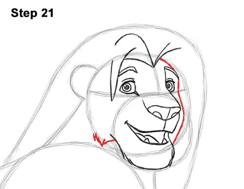Как нарисовать взрослого Симбу из Короля Льва