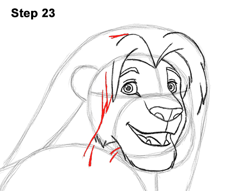 Как нарисовать взрослого Симбу из Короля Льва