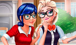 Игра для девочек: Леди Баг и Эльза в колледже