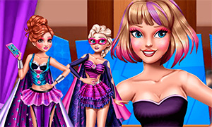 Игра для девочек: Наряжаем супер геройских кукол Эльзы и Анны