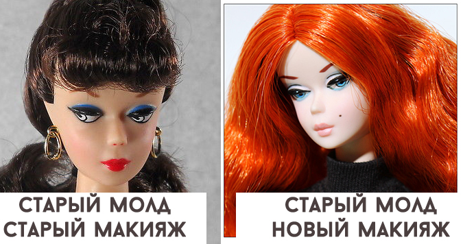 Барби молд Silkstone (Ponytail/Vintage) со старым и современным макияжем Барби молд Silkstone (Ponytail/Vintage) со старым и современным макияжем