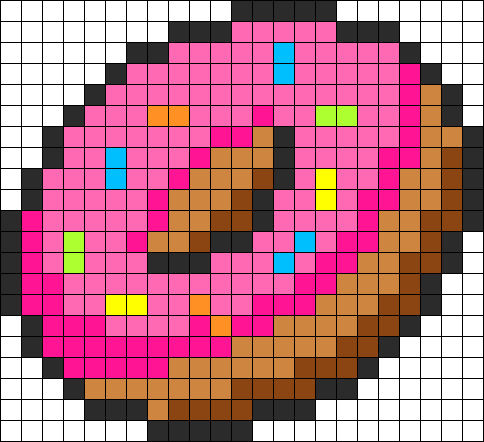 Схема рисование по клеточкам пончик