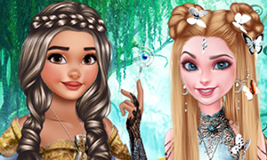 Игра: Сказочные прически для Эльзы и Моаны