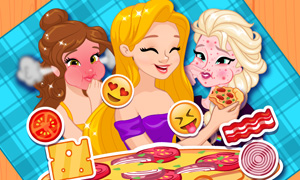 Игра: Посиделки с пиццей для Эльзы, Белль и Рапунцель