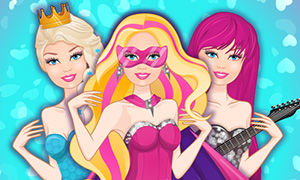 Игра: Барби супер героиня, принцесса и рок звезда