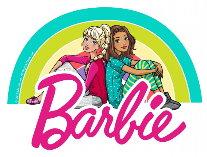 Радужная картинка с Барби