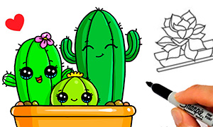 Рисуем кактусы легко и быстро