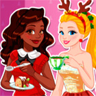 Игра для девочек: Новогоднее чаепитие трёх подруг