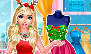 Игра для девочек: Дизайн новогоднего платья