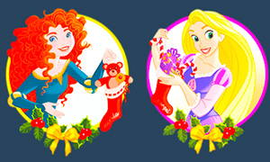 Новогодние аватарки с принцессами Дисней