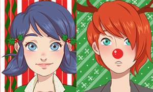 Леди Баг: Новогодние аватарки Маринетт, Адриана и одноклассников