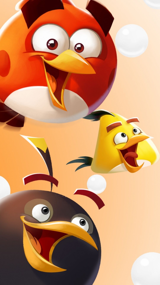 Новогодние обои для телефонов Angry Birds