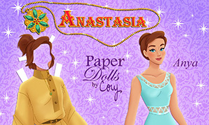 Бумажная кукла Анастасии с одеждой