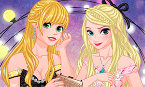 Игра для девочек: Бальные платья для зимнего бала Эльзы и Рапунцель
