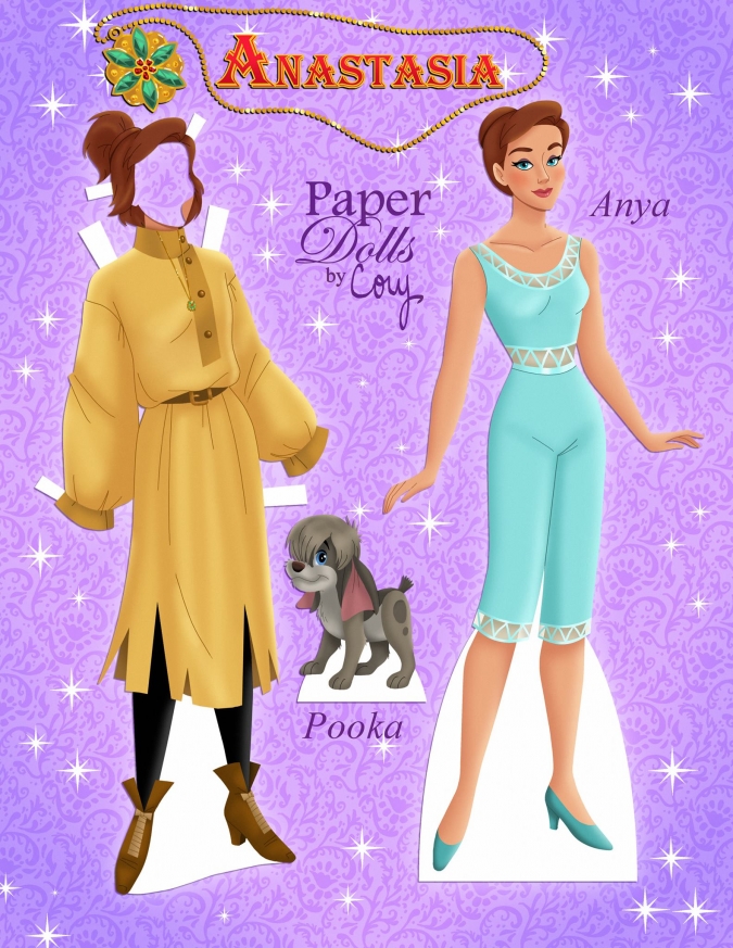 Бумажная кукла принцесса Анастасия с нарядами