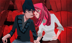 Игра для девочек: Тайные поцелуи в кино