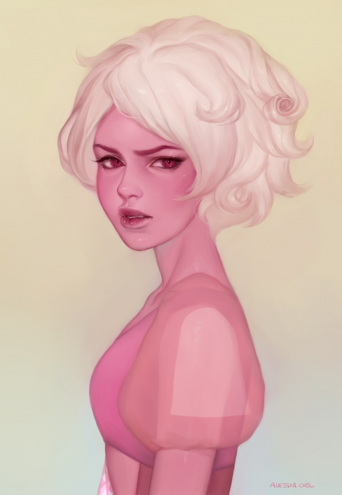 Розовый Алмаз реалистичный портрет
