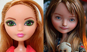 Художница превращает кукол Монстер Хай и Эвер Афтер Хай в реалистичных авторских кукол