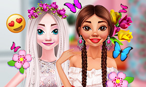 Игра для девочек: Весенние образы мечты для Эльзы и Моаны