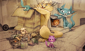 Игра бродилка: Узелковая история - приключения сиреневого котенка