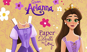 Бумажная кукла королевы Арианны - мамы Рапунцель