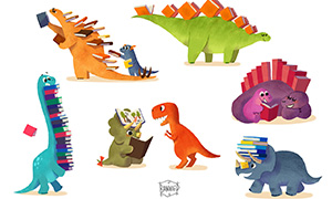 Милота: Динозавры и книги
