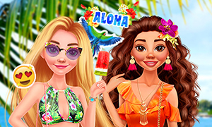 Игра для девочек: Рапунцель и Моана на летних каникулах