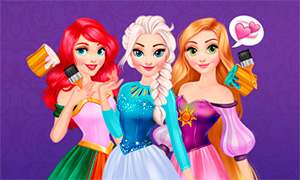 Игра: Красочные платья для 5 Дисней Принцесс