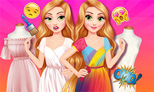 Игра: Раскрась платья принцесс в яркие цвета
