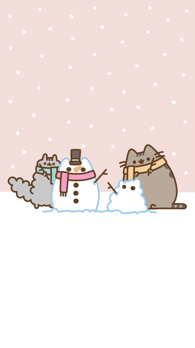 Зимние обои на телефон андроид с котом Пушином
