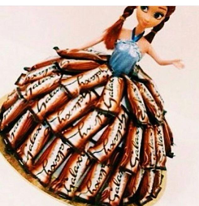 Идея подарка для девочки на 8 Марта: Кукла - торт из конфет. И ничего не пачкается!