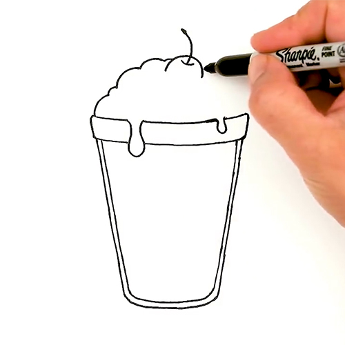 Как нарисовать милую вкусняшку: Рисуем молочный коктейль поэтапно
