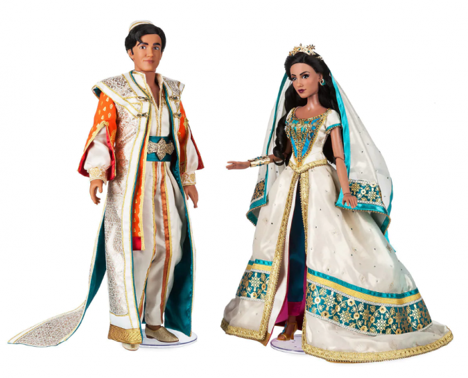 Лимитированные куклы Дисней принцесса Жасмин и Аладдин по фильму, платиновый сет