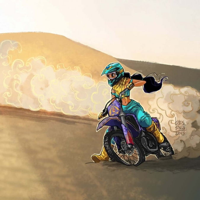 Героини мультфильмов на мотоциклах