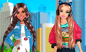 Игра для девочек: Одевалка двух подружек с супер длинными волосами