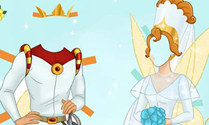 Бумажная кукла Дюймовочки и Принца с одеждой, по мотивам мультфильма от Don Bluth Entertainment