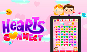 Игра для девочек: Соедини 3 сердечка в линию