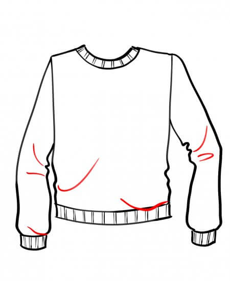 Как нарисовать свитер, кофту или зимнюю одежду