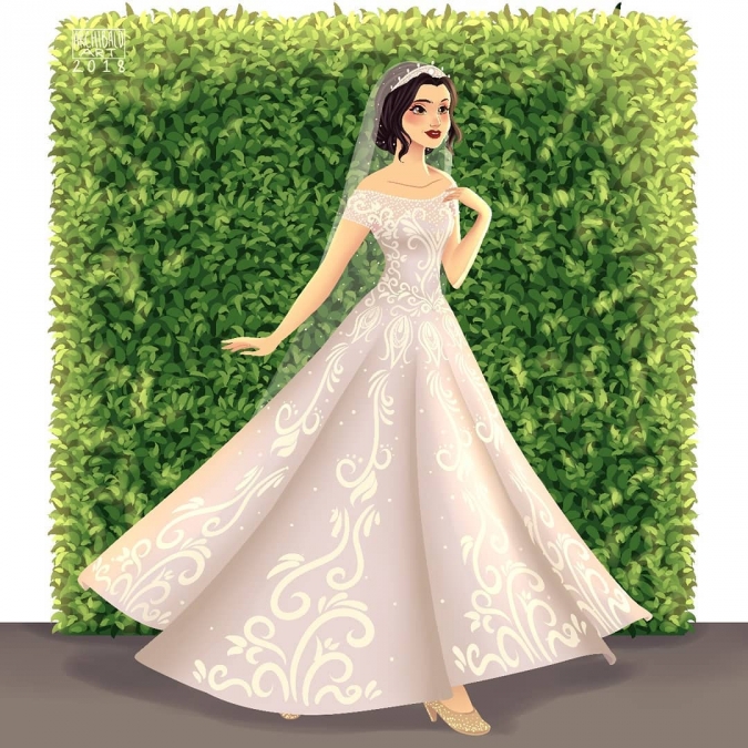 Белоснежка в свадебном платье