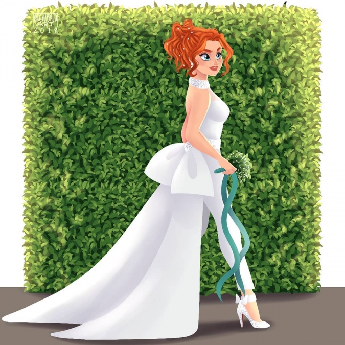 Мерида в свадебном платье