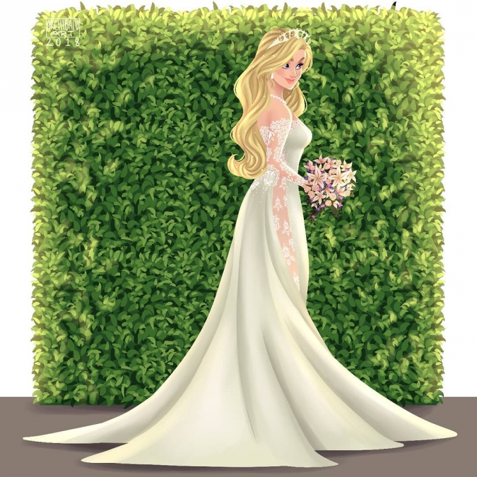 Аврора в свадебном платье