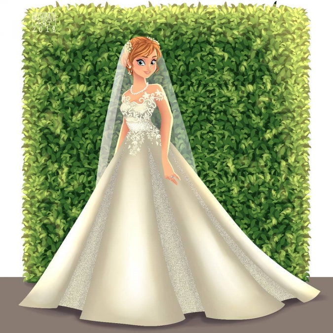 Анна в свадебном платье