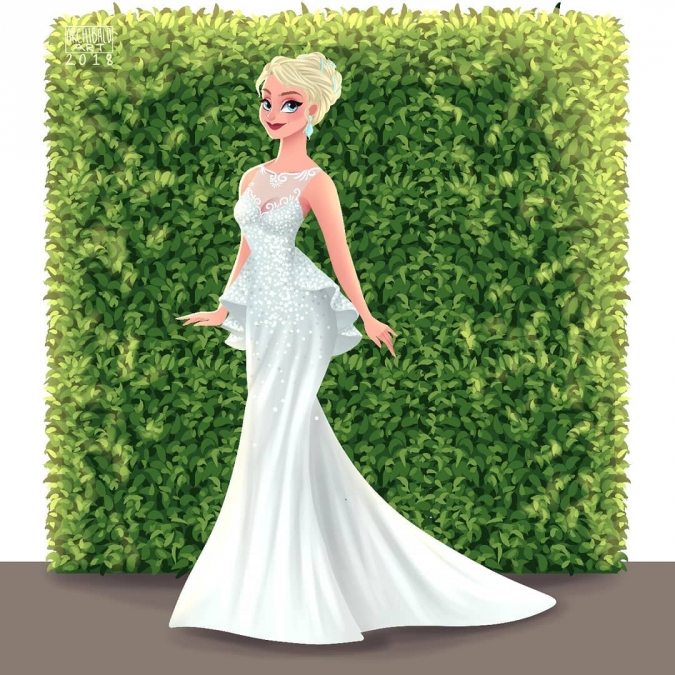 Эльза в свадебном платье