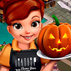 Игра для девочек: Готовим быстро еду в кафе на Хэллоуин