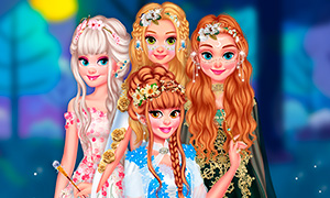 Игра для девочек: Принцессы и бал в зачарованном лесу