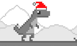 Игра: Бег с новогодним Тираннозавром