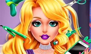 Игра парикмахерская на дому: Гламурные  прически для блондинки Одри