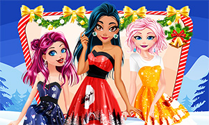 Игра для девочек: Праздничный макияж и реалистичные новогодние наряды