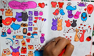 50 мини картинок ко дню Святого Валентина для срисовки, и 80+ вариантов сердечек